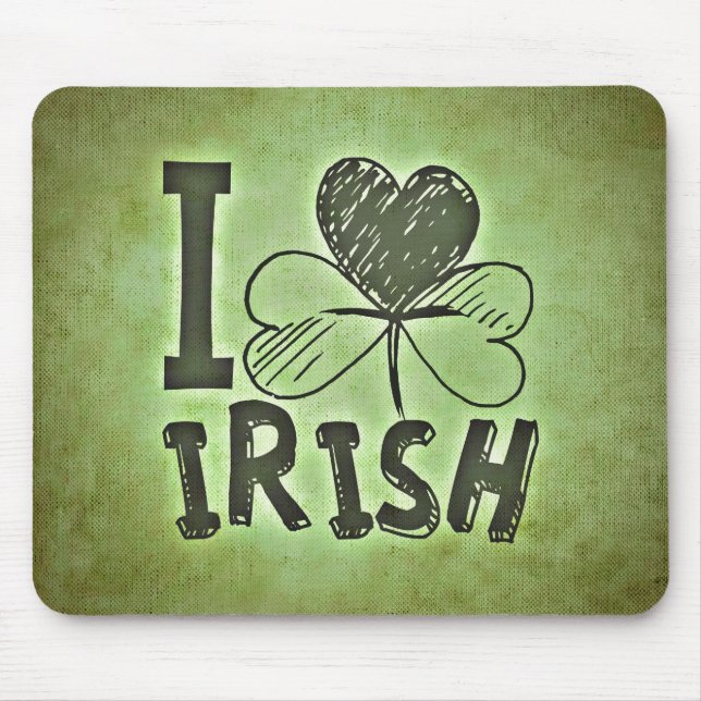 I Love Irish Mouse Pad (Front)
