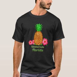 I Love Islamorada Florida Fl Pineapple Floral T-Shirt