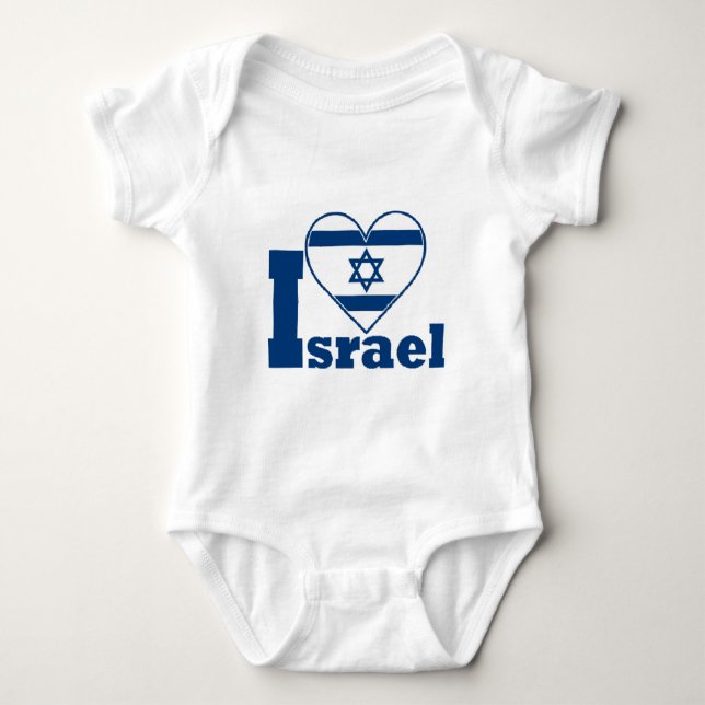 I Love Israel Baby Bodysuit (Front)