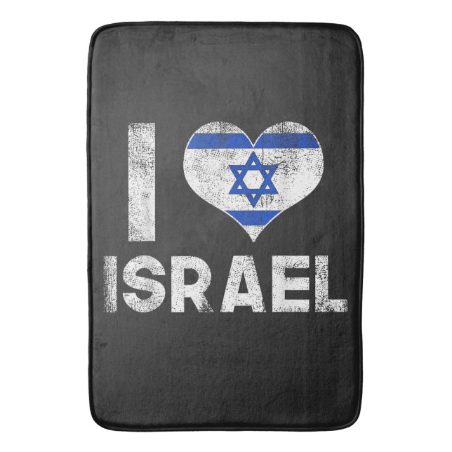 I Love Israel Bath Mat (Front Vertical)