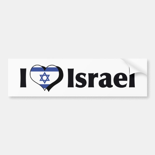 I Love Israel Flag Bumper Sticker (Front)