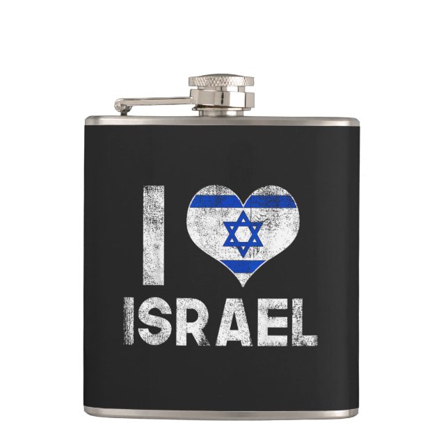 I Love Israel Hip Flask (Front)