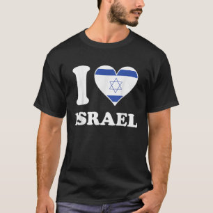 I Love Israel Israeli Flag Heart T Shirt