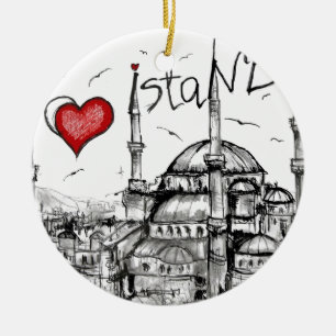 I love Istanbul Ceramic Tree Decoration