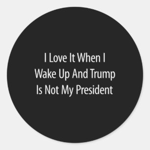 I Love It When I Wake Up And Trump Is Not My Presi Classic Round Sticker