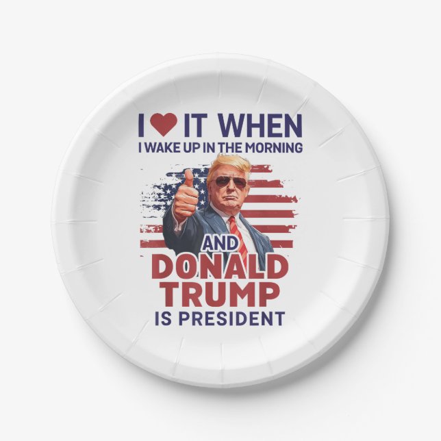 I Love It When I Wake Up And Trump Is President Fu Paper Plate (Front)