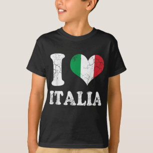 I Love Italia Flag Heart Italy Italian Italiano Me T-Shirt