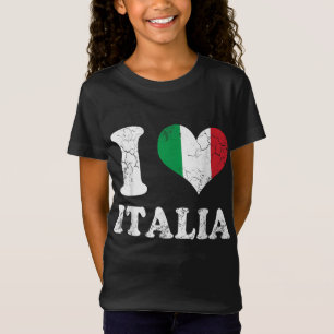 I Love Italia Flag Heart Italy Italian Italiano Me T-Shirt