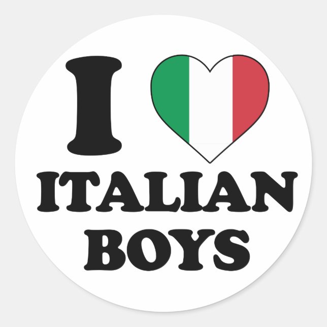 I love Italian boys Classic Round Sticker (Front)