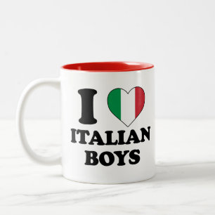 I love Italian boys Two-Tone Coffee Mug