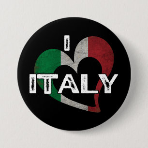 I LOVE ITALY 7.5 CM ROUND BADGE