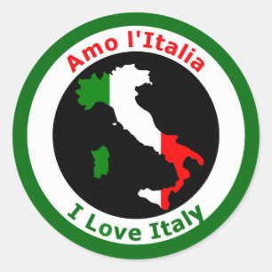 I LOVE ITALY CLASSIC ROUND STICKER