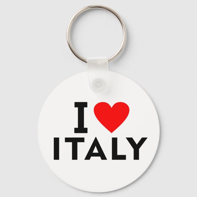 I love Italy country like heart travel tourism sym Key Ring (Front)