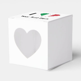 I Love (Italy Flag Heart) Your Text Favour Box