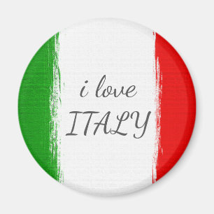 I love Italy.Flag of Italy. Magnet