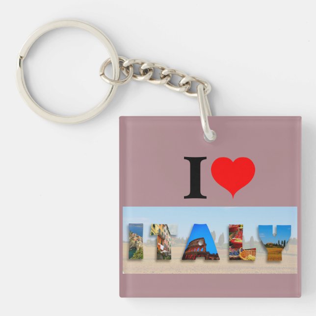 I Love Italy Key Ring (Front)