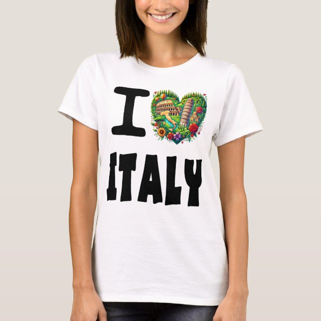I Love Italy  T-Shirt (Front)