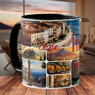 I Love Italy Travel Photo Collage Coffee Mug