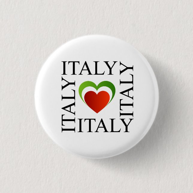 I love italy with italian flag colours 3 cm round badge (Front)