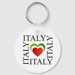 I love italy with italian flag colours key ring