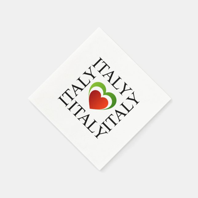 I love italy with italian flag colours napkin (Corner)