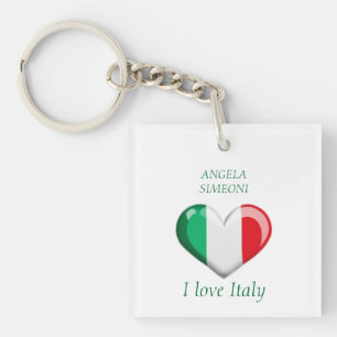 I love Italy   Your name Key Ring