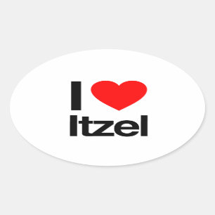 i love itzel oval sticker