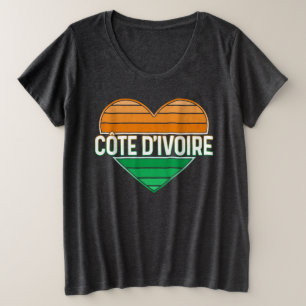 I Love Ivory Coast, Côte d'Ivoire Heart Plus Size T-Shirt