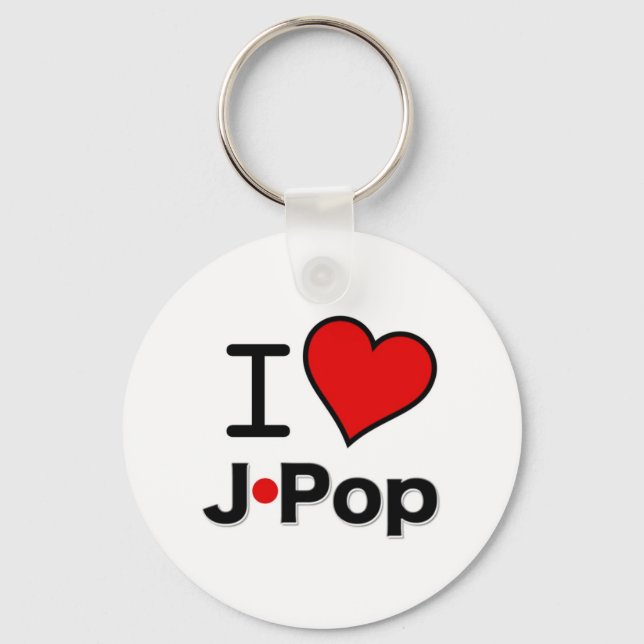 I Love J-Pop Key Ring (Front)