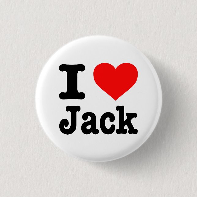 "I LOVE JACK" 3 CM ROUND BADGE (Front)