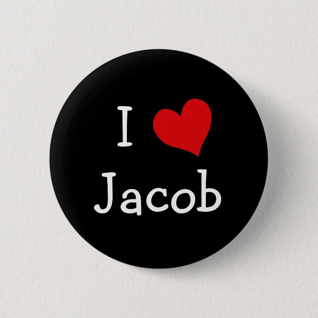 I Love Jacob 6 Cm Round Badge (Front)