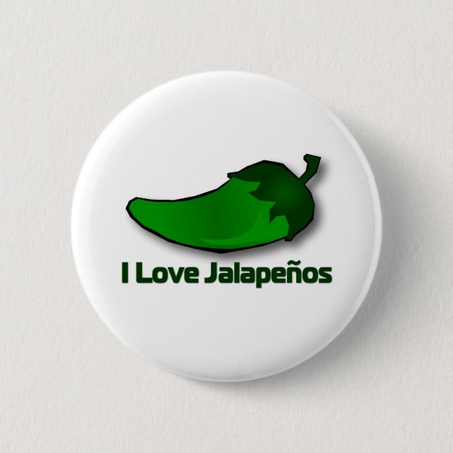 I Love Jalapenos 6 Cm Round Badge (Front)
