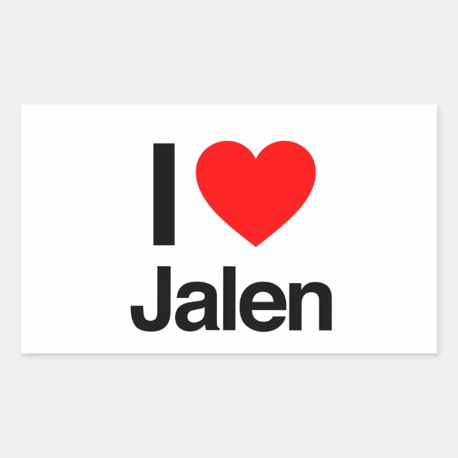 i love jalen rectangular sticker (Front)