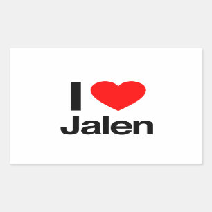 i love jalen rectangular sticker