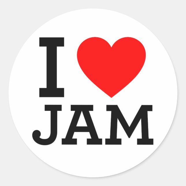 i love Jam Classic Round Sticker (Front)