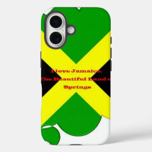 I Love Jamaica   Bold Flag Typography Art  Design iPhone 16 Case