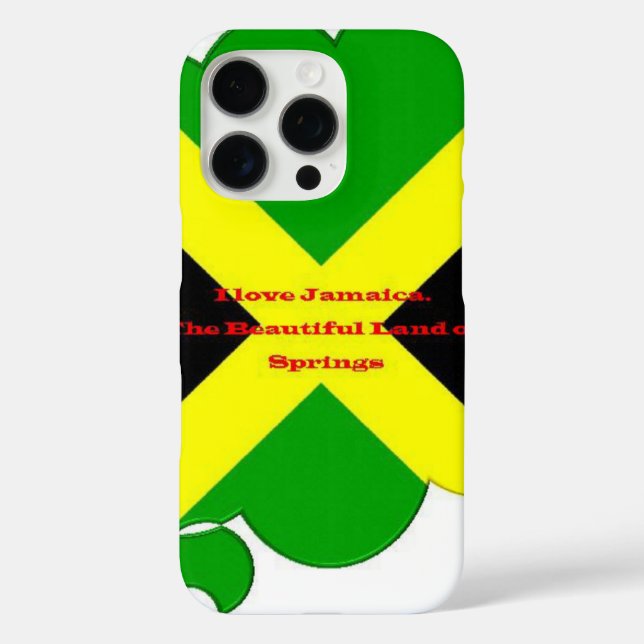 I Love Jamaica | Bold Flag Typography Art  Design Case-Mate iPhone Case (Back)