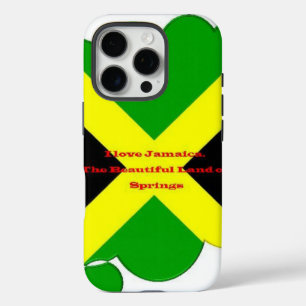 I Love Jamaica Bold Flag Typography Art Design iPhone 16 Pro Case