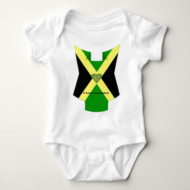 I Love Jamaica Have a Nice Day and a Better Night Baby Bodysuit (Front)
