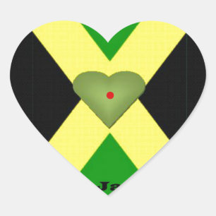 I Love Jamaica Have a Nice Day and a Better Night Heart Sticker