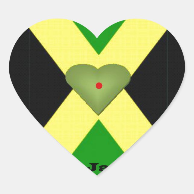 I Love Jamaica Have a Nice Day and a Better Night Heart Sticker (Front)