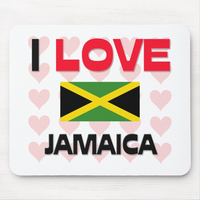I Love Jamaica Mouse Pad (Front)