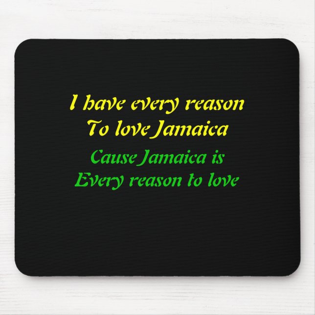 I love Jamaica Mouse Pad (Front)