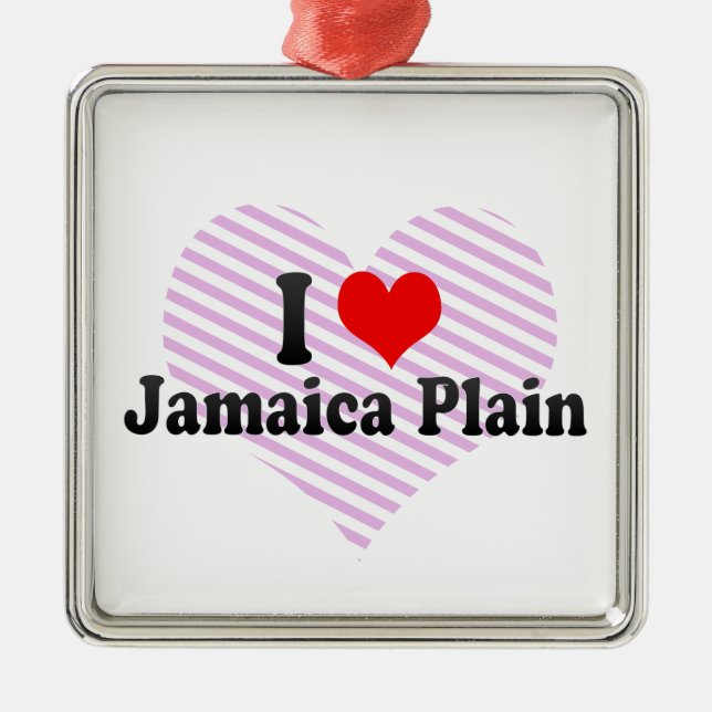 I Love Jamaica Plain, United States Metal Tree Decoration (Front)
