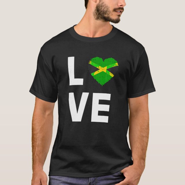 I Love Jamaica Shirt I Heart Jamaica Jamaican Love (Front)
