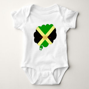 I Love Jamaica Text on Flag Art Print Baby Bodysuit
