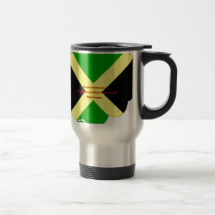 I Love Jamaica Text on Flag Art Print Travel Mug