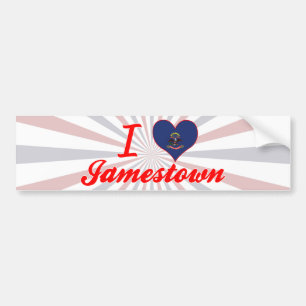 I Love Jamestown, North Dakota Bumper Sticker