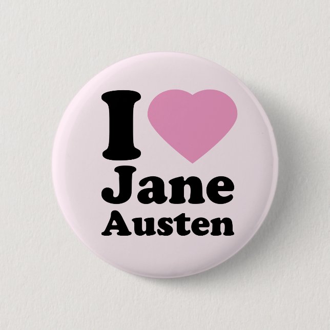 I Love Jane Austen Button (Front)
