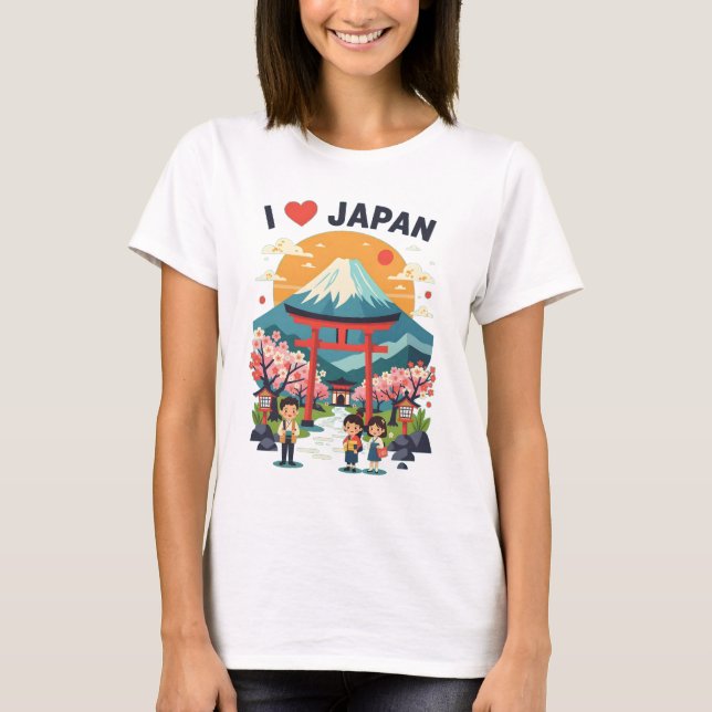 I Love Japan T Shirt - 'I ♥ Japan' Travel Tee (Front)